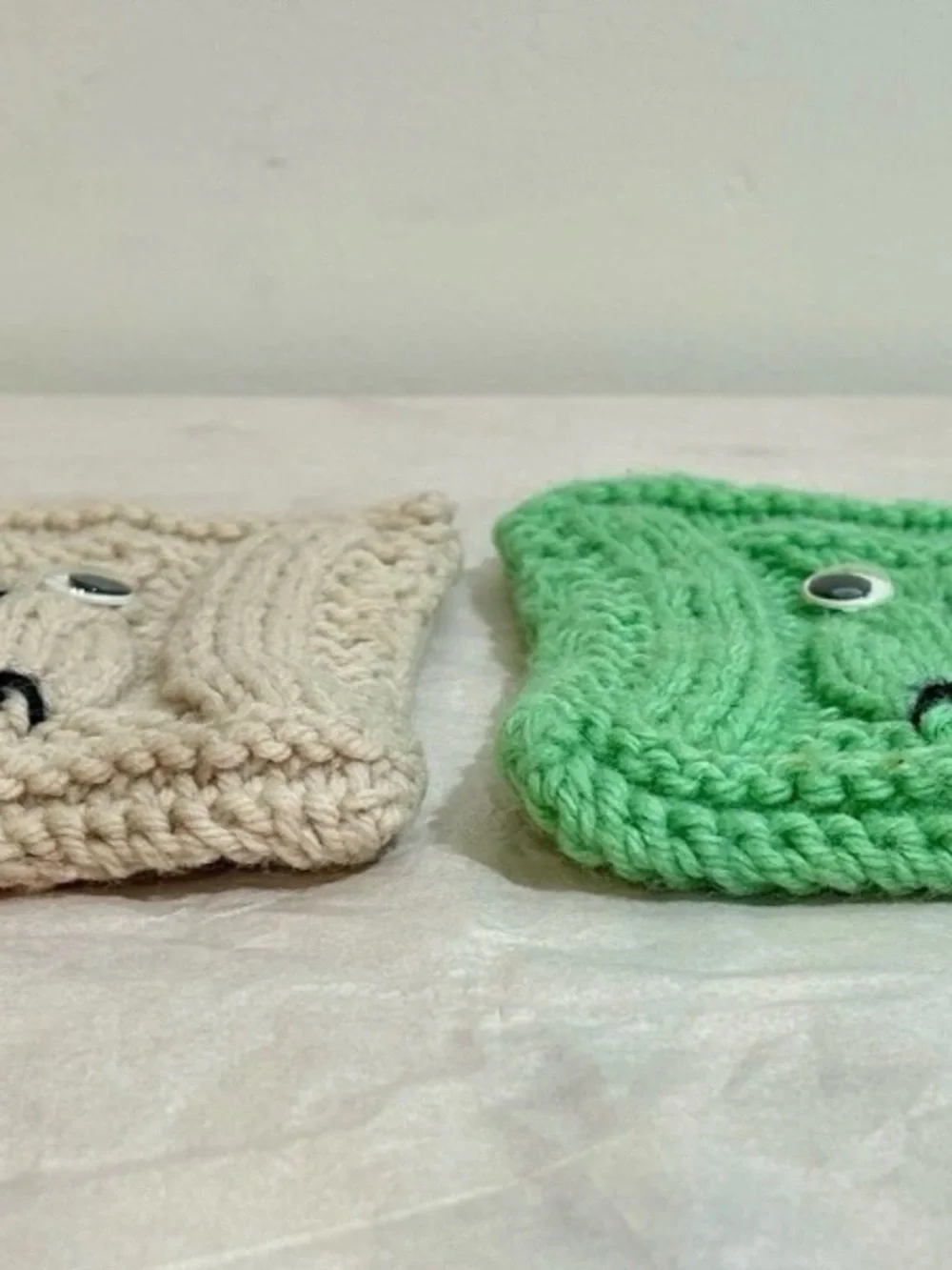 Vintage Set of 2 Handmade Crocheted 70s Owl Pot Holders•Hot Pads•Trivets